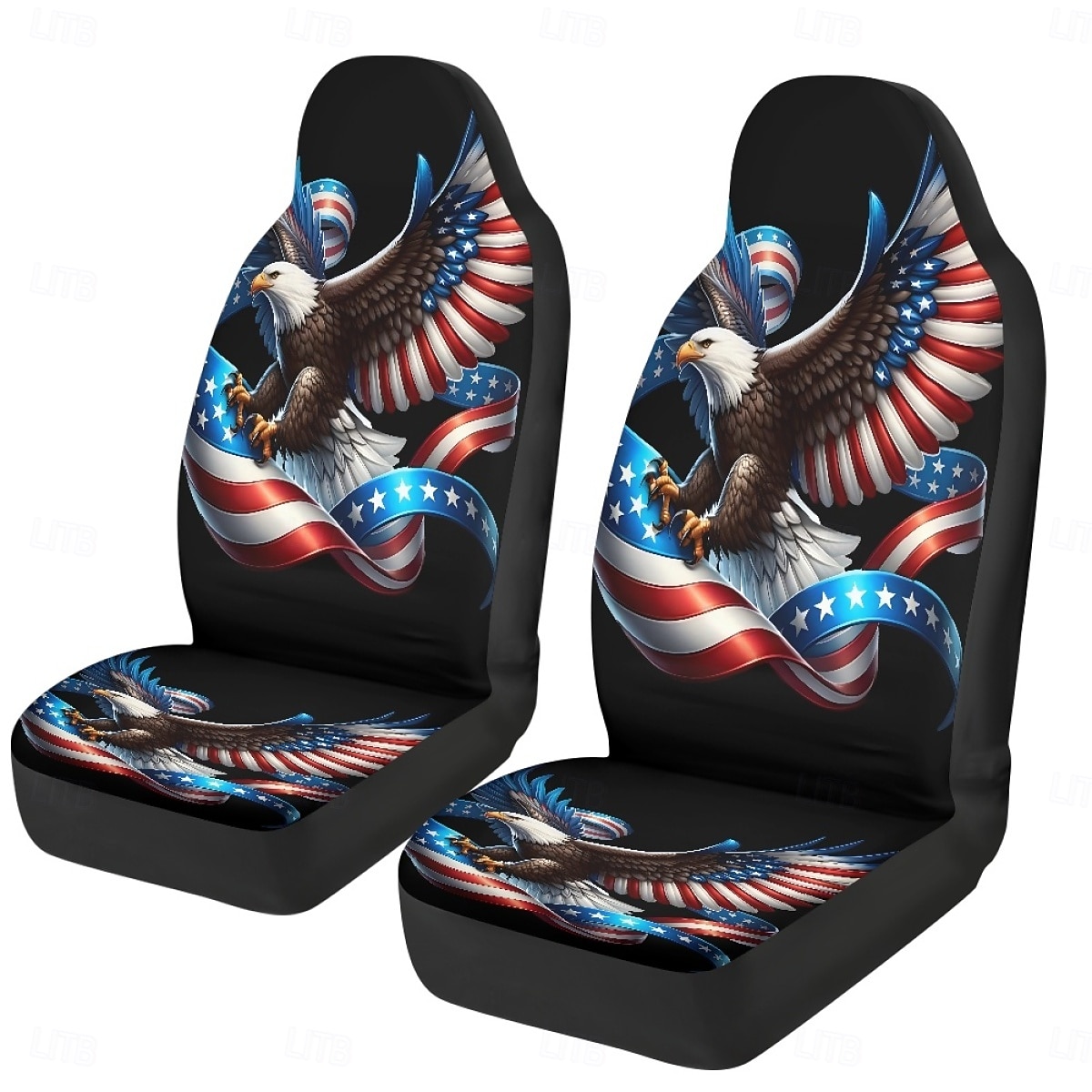 American Flag Bald Eagle Car Seat Covers Set of 2, Patriotic USA Flag Front Bucket Seat Protectors Universal Fit for SUV Truck Sedan Van, Durable Breathable Car Interior Decor Accessories 2026 - $25.99 –P9