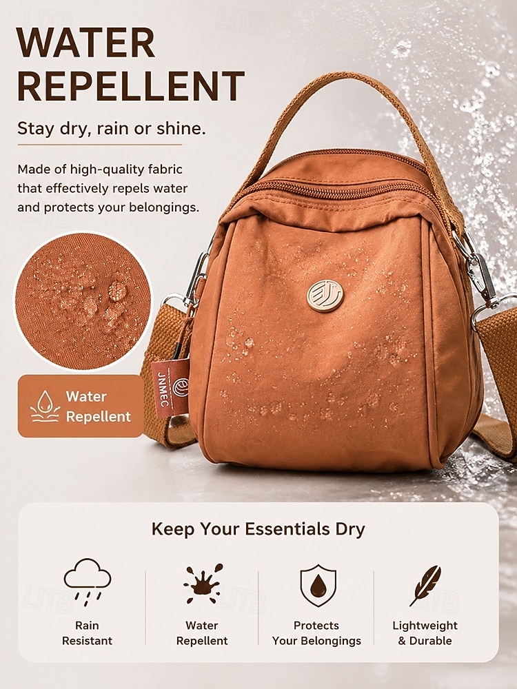 Waterdichte polyester crossbodytas voor dames, verstelbare schouderband, meerlaagse tas met grote capaciteit voor op reis &Tas voor dagelijks gebruik, lichtgewicht casual zomertas, verkrijgbaar in 2026 - $14.99 –P5