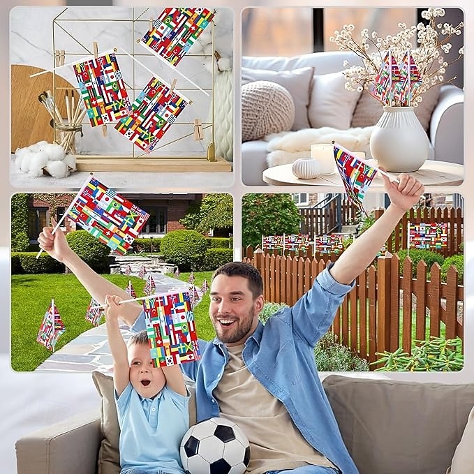 Conjunto de 30 bandeirinhas internacionais de futebol para decoração da Copa do Mundo, pequenas e portáteis, ideais para lembrancinhas de festas internacionais, eventos esportivos ao redor do mundo, de 2026 por $19.99 –P6