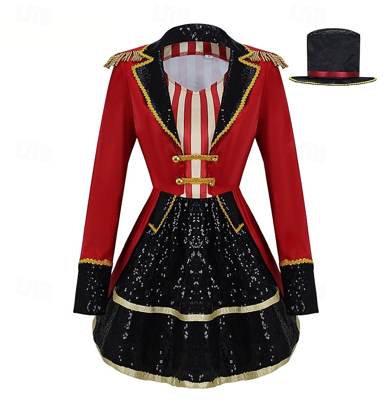 Costume de Carnaval Robe Costume élégant Veste de cirque Cirque Monsieur Loyal Cosplay Adulte Femmes Halloween Soirée Performance Se déguiser de 2026 ? $69.99 –P2