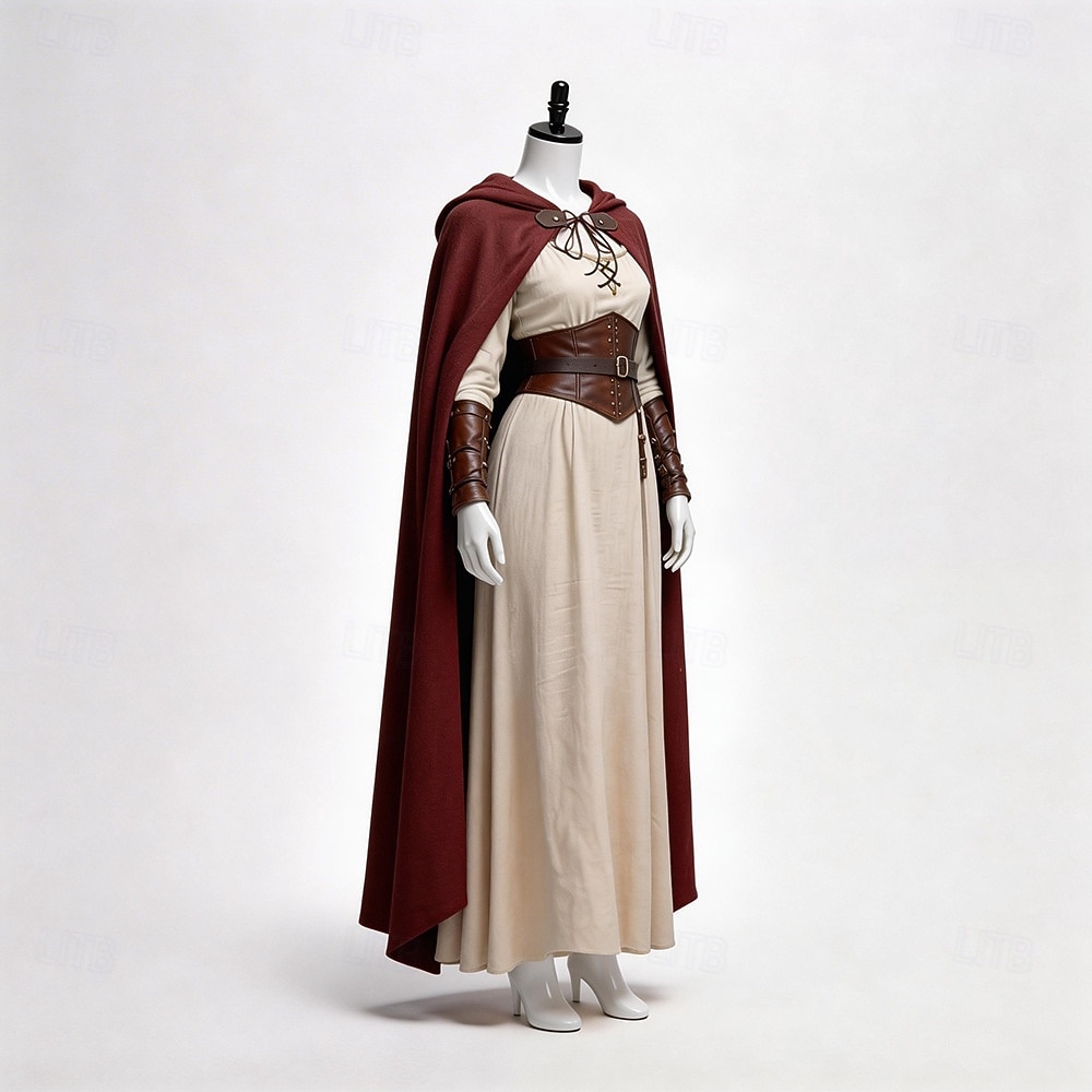 Medieval Renascentista manto manto com capuz Viking Elfo Fantasia Mulheres Dia Das Bruxas Carnaval Espetáculo LARP Ren Faire Adulto Capa de 2026 por $44.99 –P10