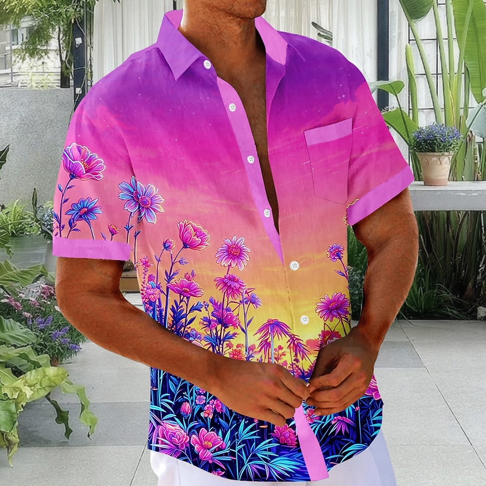 Men's Coconut Tree Tropical Plants Summer Hawaiian Shirt Tropical Shirts Aloha Shirt Short Sleeve Hawaiian Holiday Beach Vacation Wear Summer Turndown 3D Print Front One Pocket Button Up Shirts Black 2026 - $25.99 –P3