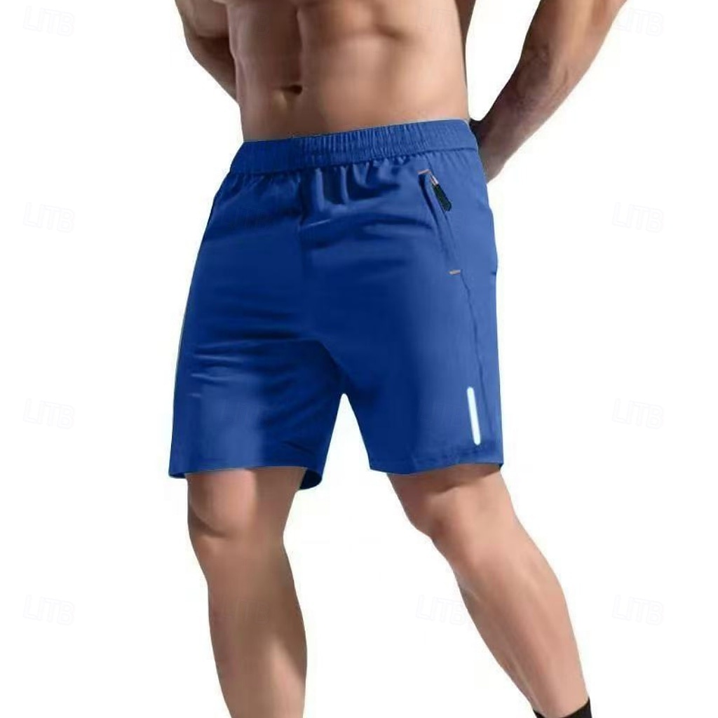 Men's Athletic Shorts Shorts Summer Shorts Beach Shorts Casual Shorts Pocket Elastic Waist Plain Quick Dry Breathable Short Casual Outdoor Beach Vacation Fashion Lake blue Black Micro-elastic 2026 - $17.99 –P6