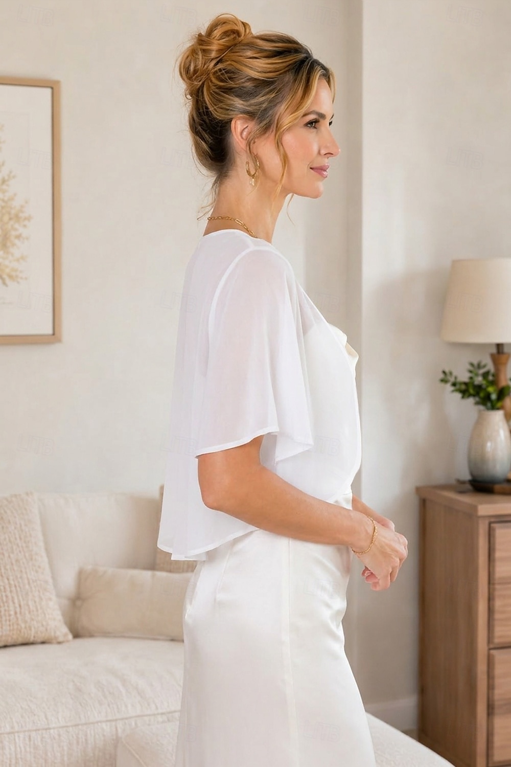 Women's Wrap Shrug Mother's Wraps Bridal's Wraps Wedding Guest 's Wraps Elegant Ladies Formal Style Short Sleeve Chiffon Wedding Wraps With Pure Color For Daily Spring & Summer 2026 - $34.99 –P3