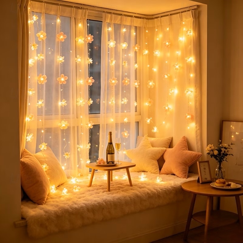 Luzes de fada românticas em forma de flor de cerejeira, 2m, 20 LEDs, estilo rústico, para decoração de interiores, ideal para casamentos, aniversários, festas, quartos, salas de estar, varandas e de 2026 por $12.99 –P9