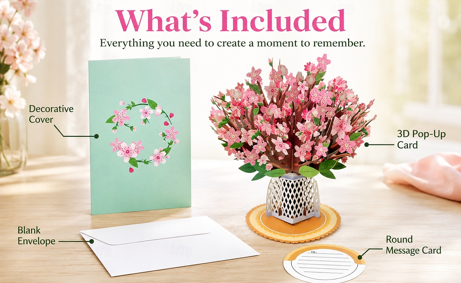 3D Cherry Blossom Pop Up Card, Large Sakura Flower Bouquet Greeting Card for Her, Women, Mom - Unique Gifts for Mother's Day, Birthday, Anniversary, Get Well, Thank You, Thinking of You 2026 - $16.99 –P2