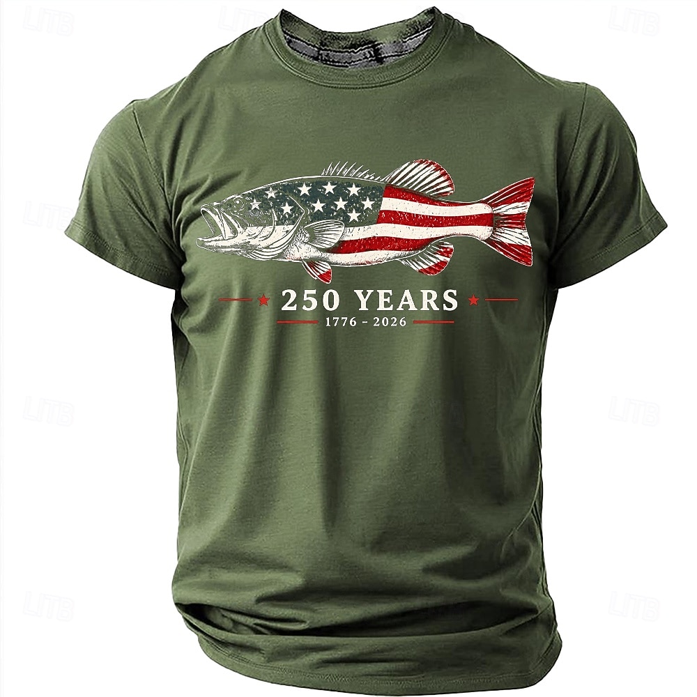 4th of July 2026 250th Men's US Flag 1776 T Shirt Short Sleeve T shirt 3D Print Crew Neck Shirt Patriotic Daily Festival Blue Black Red Summer Spring Clothing Apparel S M L XL XXL XXXL 2026 - $19.99 –P6