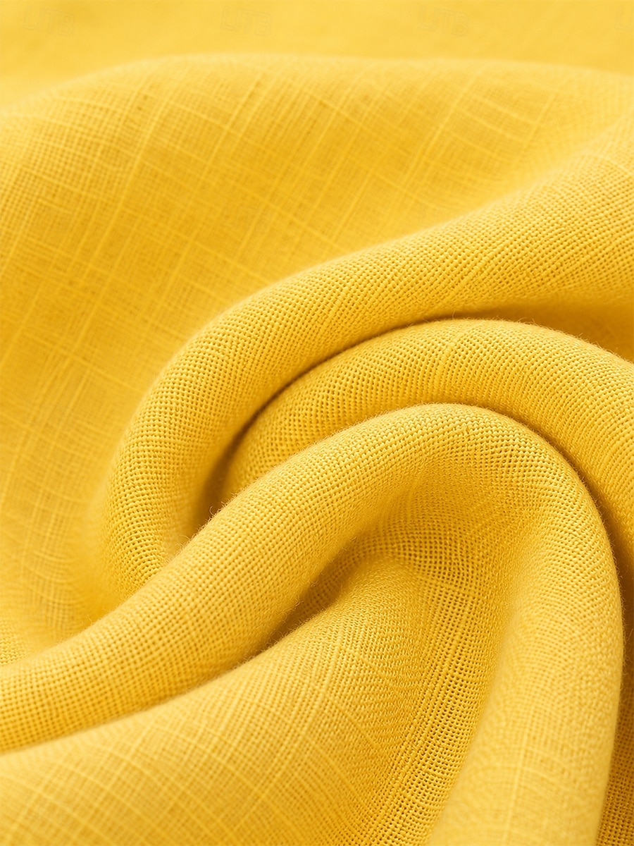 Camicetta da donna 100% lino europeo a maniche lunghe, scollo a V, colletto, tinta unita, elegante casual, blu, bianco, giallo del 2026 a $49.99 –P5
