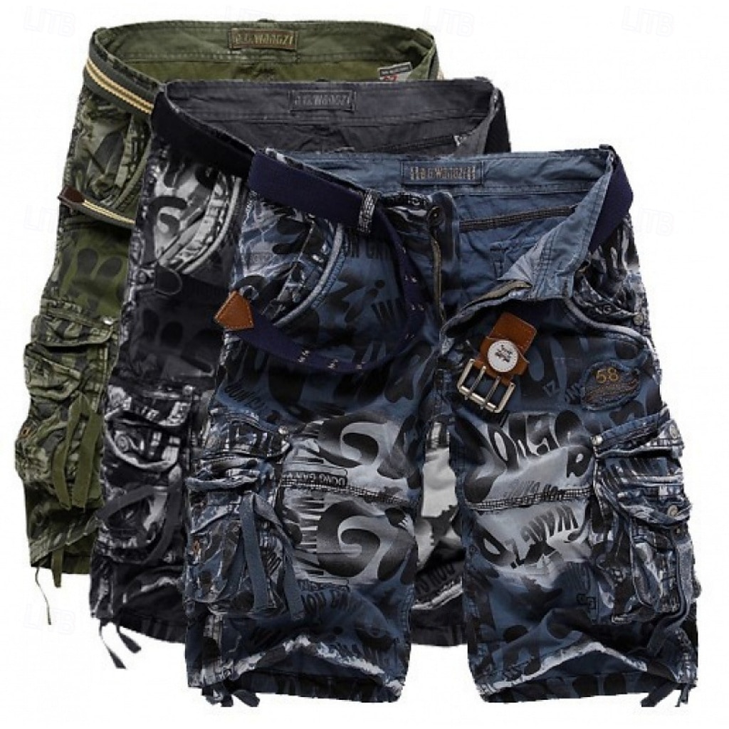 Men's Comfort Waist Tactical Cargo Cargo Shorts Shorts Casual Shorts Multi Pocket Flap Pocket Camouflage Windproof Wearable Knee Length Casual Outdoor Streetwear Fashion Streetwear Blue Army Green 2026 - $37.99 –P1