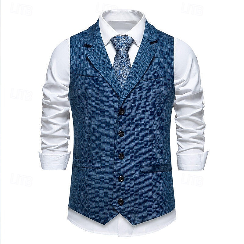 Roaring 20s 1920s Retro Vintage Waistcoat The Great Gatsby Tweed Notched Lapels Fancy Dress Men's Cocktail Party Revival Wedding Party Adults' waistcoat 2026 - $41.99 –P5