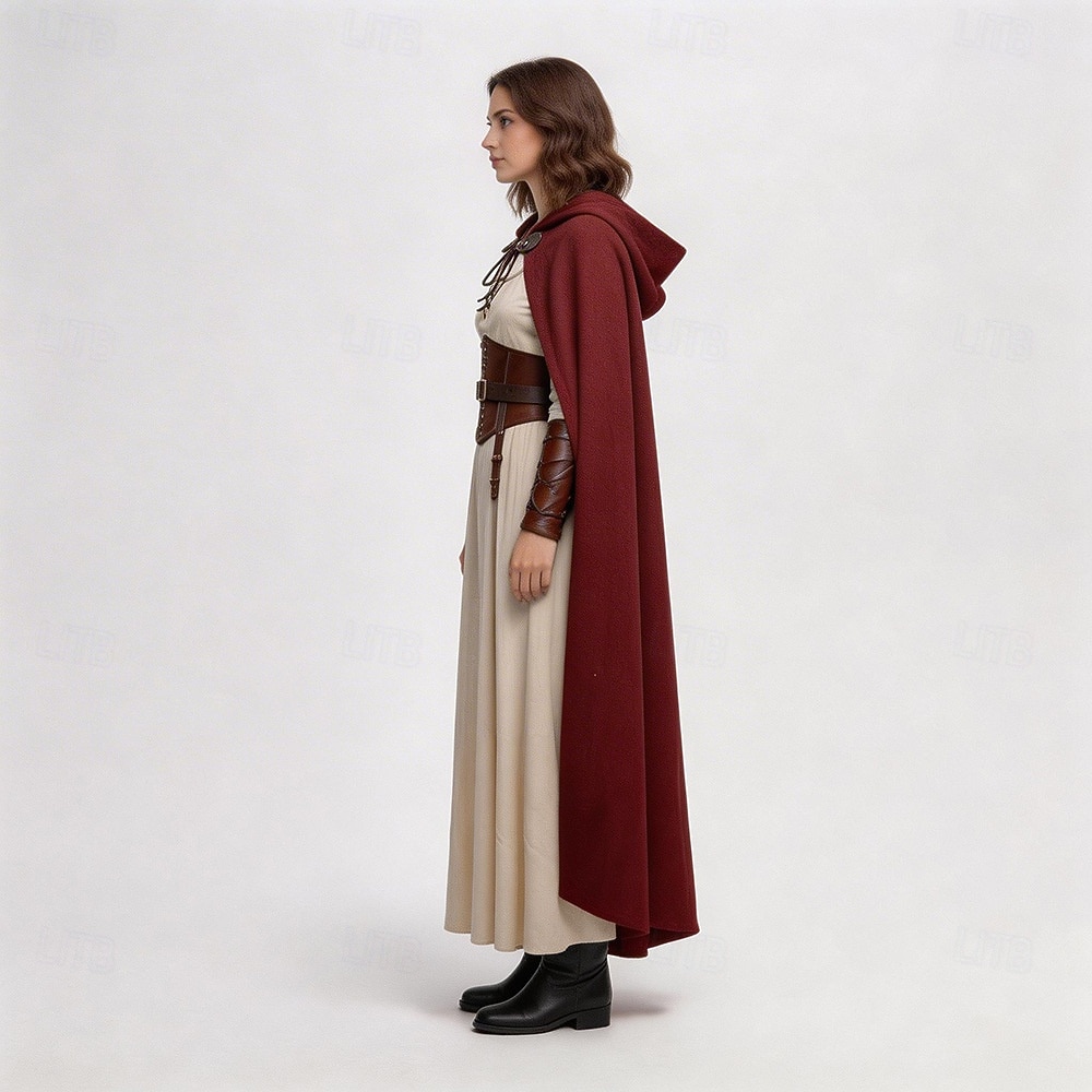 Medieval Renascentista manto manto com capuz Viking Elfo Fantasia Mulheres Dia Das Bruxas Carnaval Espetáculo LARP Ren Faire Adulto Capa de 2026 por $44.99 –P4