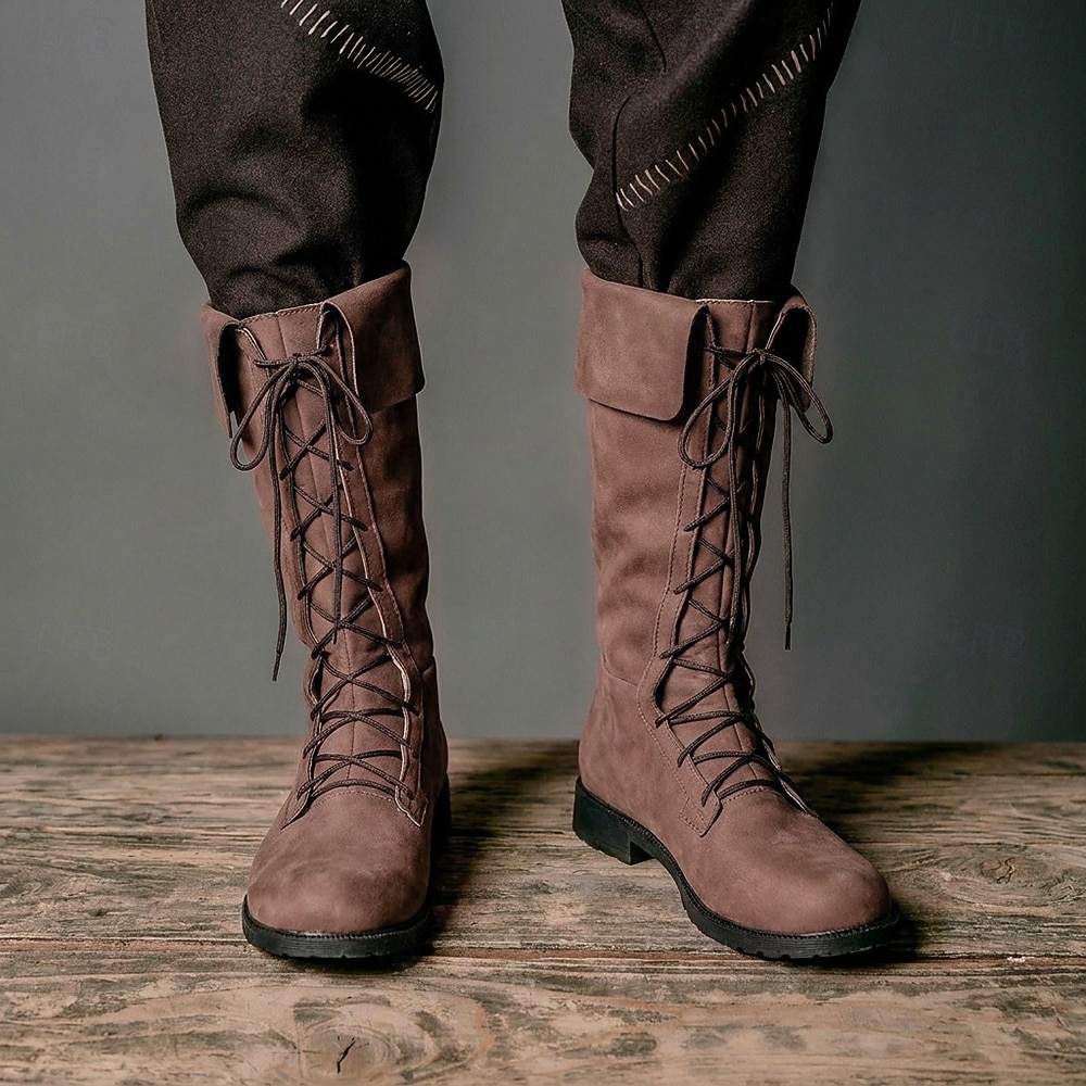 Medievale Rinascimento Scarpe Stivali al ginocchio Stivali jazz piatti Costume Per uomo Celtico Costumi da pirata Halloween Mascherata Performance LARP Fiera Rinascimentale Adulti Scarpe del 2026 a $53.99 –P9