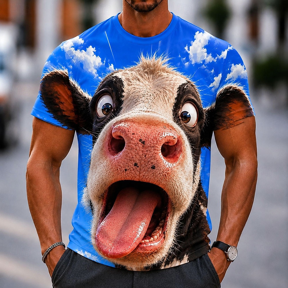 Per uomo Animale mucche Maglietta Manica Corta maglietta Stampa 3D Girocollo Camicia Divertente Casuale Quotidiano Streetwear Blu Blu 2# Blu 1# Estate Primavera Abbigliamento S M L XL 2XL 3XL del 2026 a $19.99 –P3