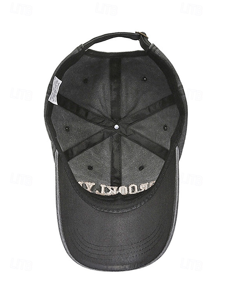 Men's Vintage Washed Cotton Baseball Cap Embroidered Letter Dad Hat Adjustable Strap Multi-Color Retro Casual Hat for Travel, Outdoor, Streetwear, Everyday Wear 2026 - $11.99 –P10