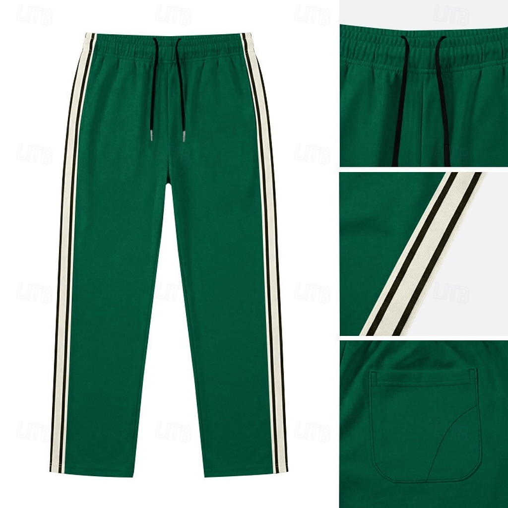 Hombre Pantalones Pantalones casuales Pantalones anchos Correa Bolsillo Cintura elástica A Rayas Comodidad Suave Casual Diario Exterior Vacaciones Moda Caqui Negro Microelástico 2026 - $21.99 –P7