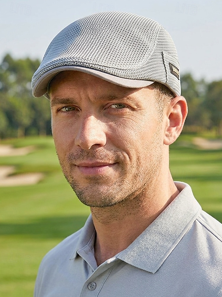 Men's Breathable Mesh Flat Cap Hat, Adjustable Polyester Summer Hat, Lightweight Casual Classic Travel Headwear, Multi-Color Summer Outdoor Sun Protection Cap 2026 - $14.99 –P1
