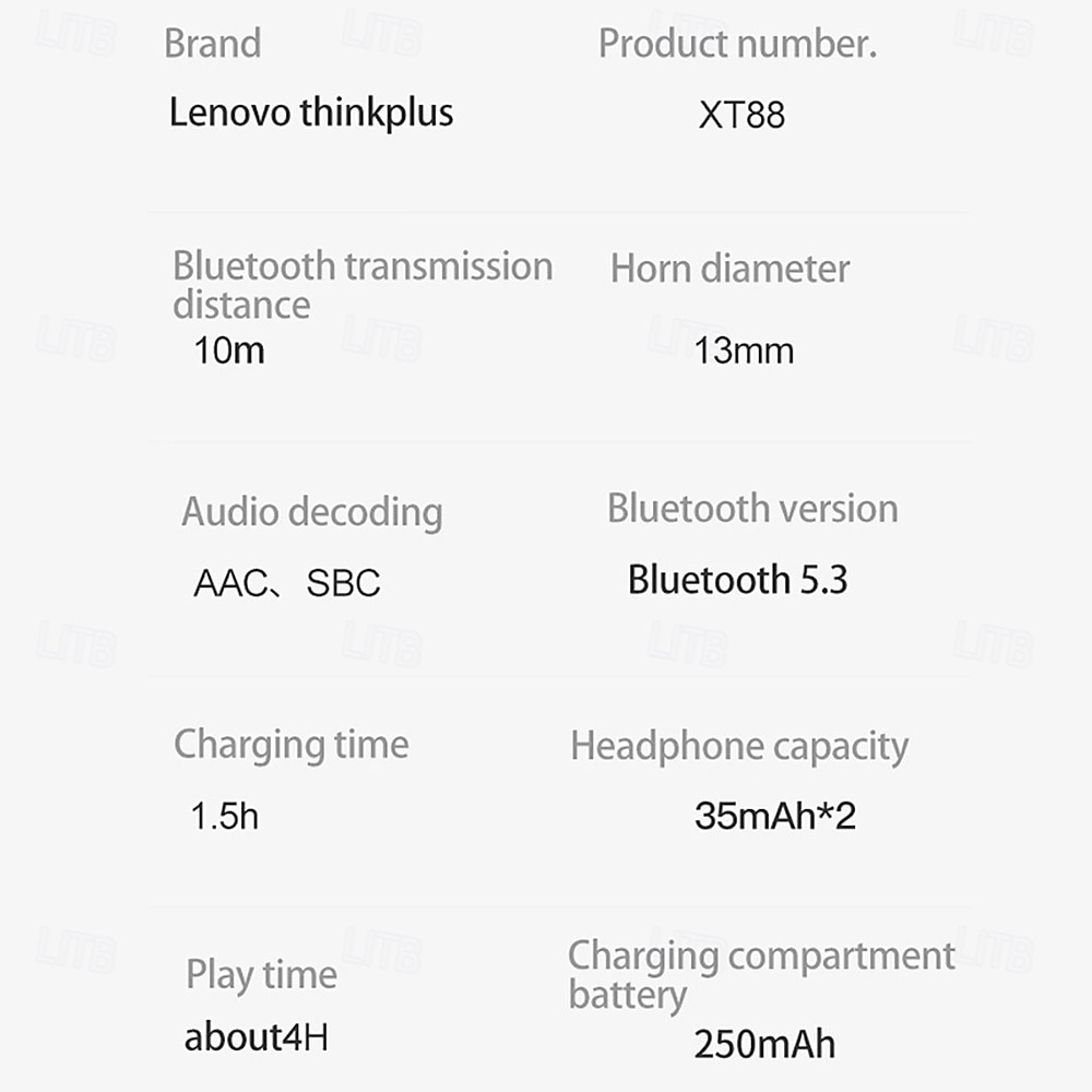 Lenovo thinkplus Wireless Earbuds, Bluetooth 5.3 Headphones with Noise Cancelling, HiFi Stereo TWS In-Ear Earphones with Mic, Charging Case, Sport Earbuds for iPhone and Android, Grey & Black 2026 - $35.99 –P10