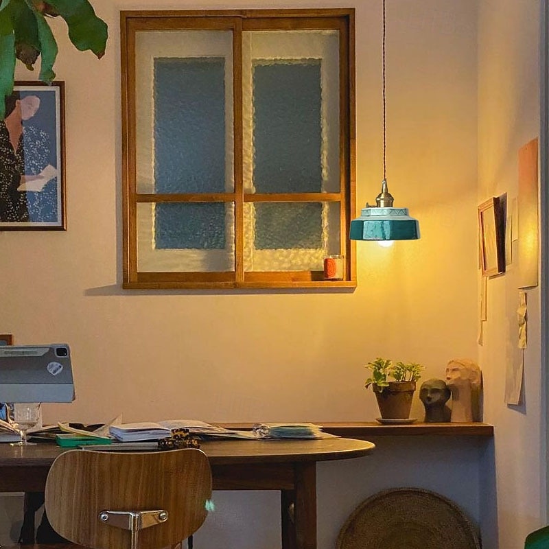 Mała lampa wisząca z zielonego szkła, niebiesko-białej porcelany, czerwona ceramiczna lampa wisząca, nowoczesna lampa nordycka do jadalni, sypialni, kuchni, wyspy, domu wiejskiego, kawiarni 2026 - $156.99 –P4