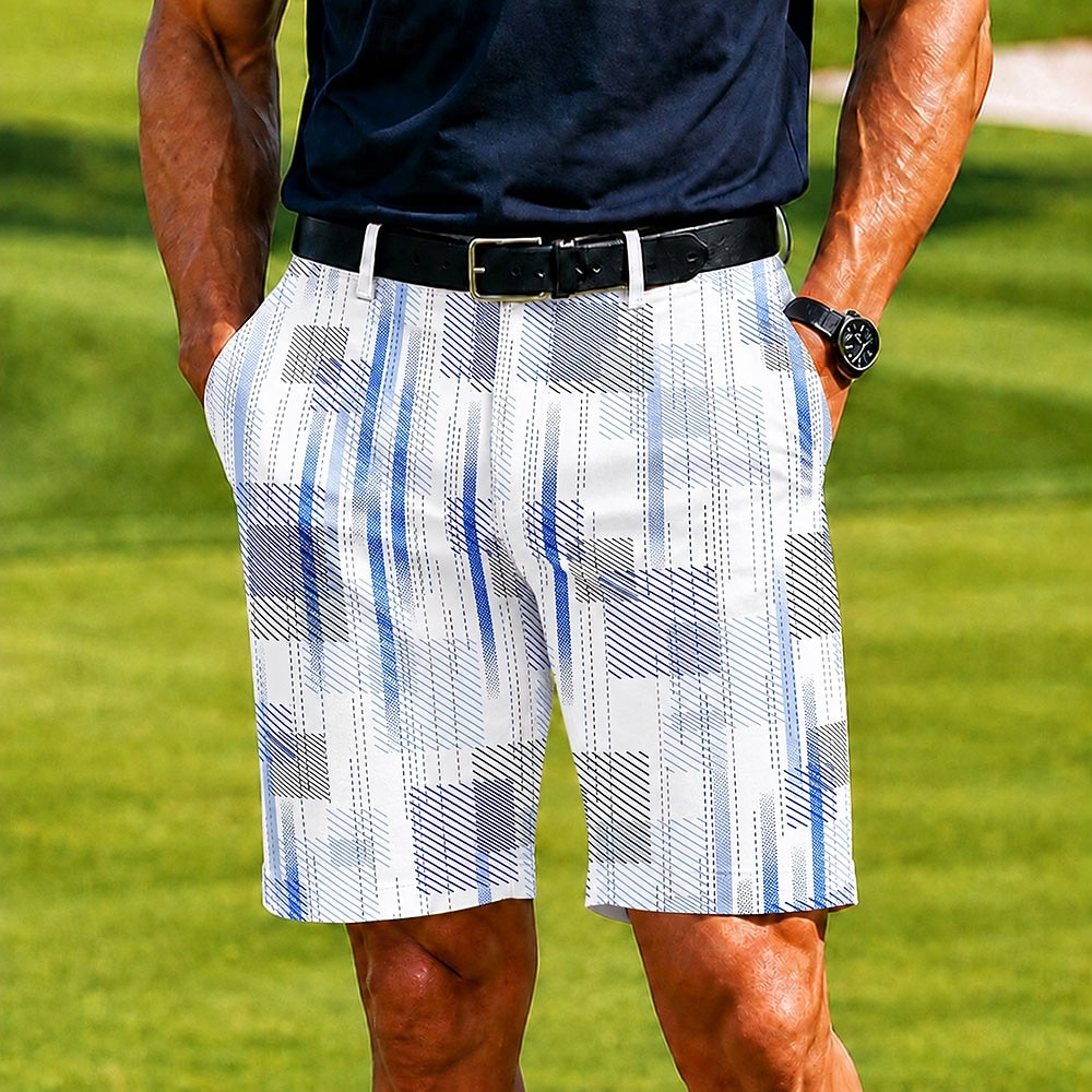 Per uomo Plaid Arte astratta Color-blocking Bermuda Pantaloncini casual Pantaloncini da golf Misura del girovita medio Business Casual Lavoro Golf Vacanza al Mare Pantaloncini a vita piatta con 4 del 2026 a $25.99 –P1