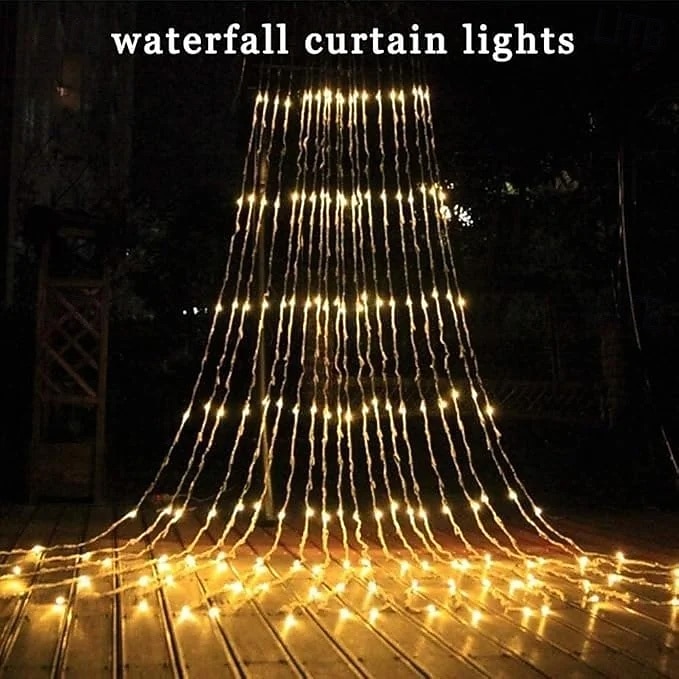 3x3M Curtain String Lights 320 LED Fairy Lights with 8 Lighting Modes, Low Voltage Plug-in Waterfall Window Lights, Indoor/Outdoor Waterproof Icicle Lights for Christmas, Halloween, Wedding, Party Dec 2026 - $58.99 –P7