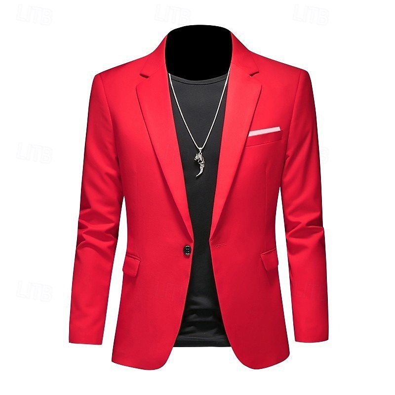 Hommes Veste blazer Occasionnel Quotidien Extérieur Élégant Mode Printemps Toutes saisons Poly Couleur Unie Minimaliste Décontracté / Quotidien Droit 1 bouton veste Rose Claire Kaki clair Noir Blanche de 2026 ? $61.99 –P7