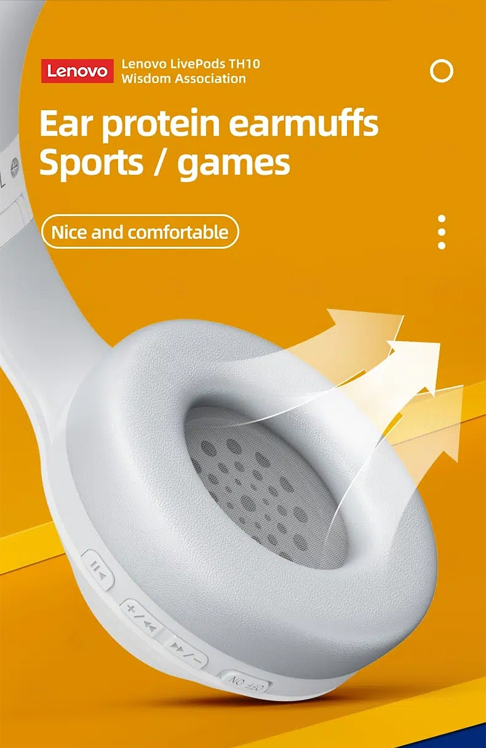 Lenovo ThinkPlus draadloze over-ear hoofdtelefoon, Bluetooth 5.3 headset met microfoon, hifi stereo diepe bas, zachte oorkussens, opvouwbaar voor gaming, reizen, kantoor, compatibel met pc en 2026 - $48.99 –P18