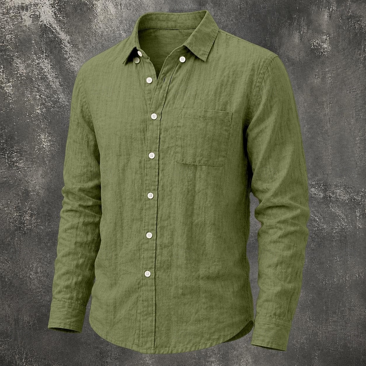 Masculino Camisa Social Camisa de linho camisa de verão camisa de botão Tecido Casual Roupa Diária Preto Branco Verde Claro Rosa Manga Longa Aberto para a Lateral Primavera Verão Verão Roupa Bolso de 2026 por $26.99 –P9