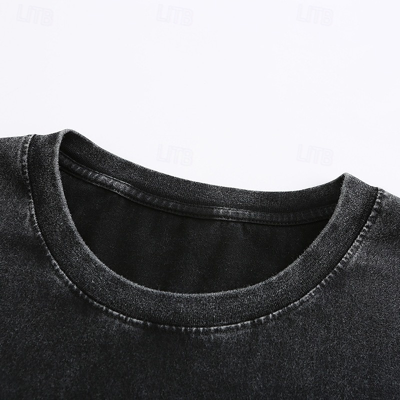 Men's Cotton T Shirt Washed Shirt Tee Top Short Sleeve Crew Neck Summer Spring All Seasons Solid Color Plain Retro Vintage Distressed Pocket Garment Dyed Washed Casual Vacation Street Light Blue 2026 - $27.99 –P6