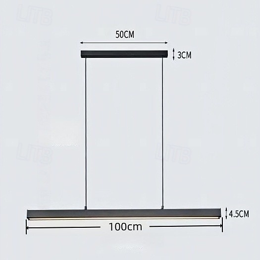 Suspensions modernes pour îlot de cuisine, lustre de salle à manger à LED à intensité variable, lampes de table, suspension linéaire noire avec télécommande, suspension de piscine en bois de 2026 ? $199.99 –P2