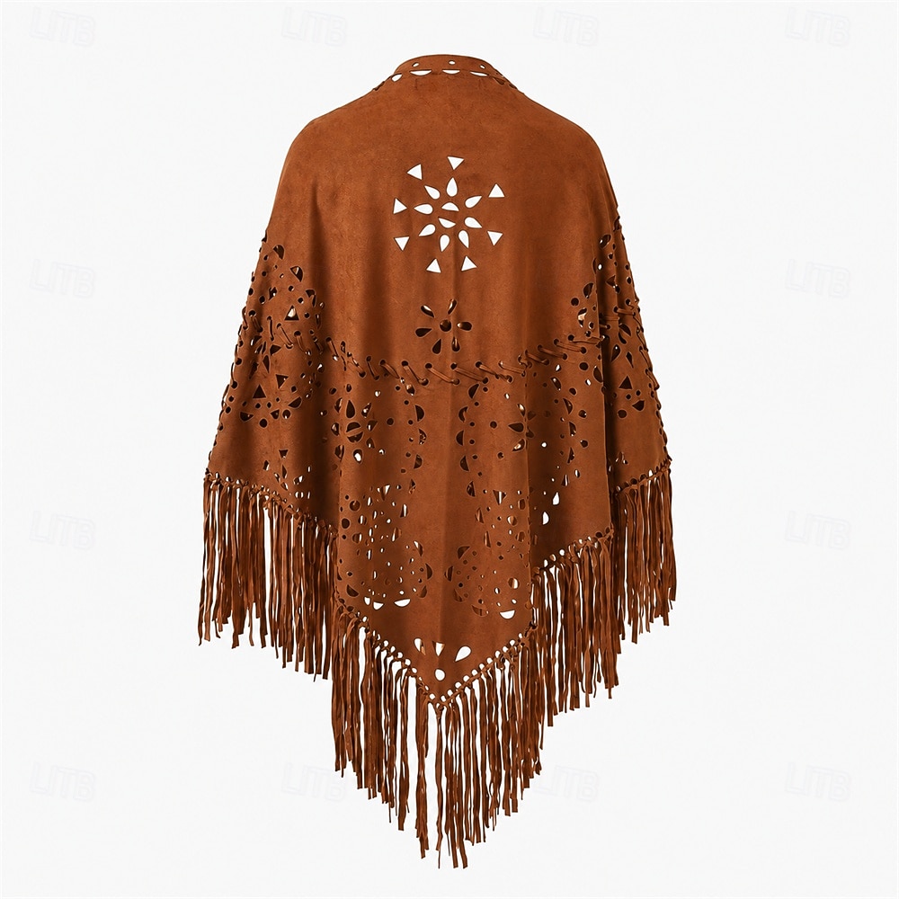 Retro Vintage Hippie 1970s Cape Hippie Tassel Fringe Fancy Dress Women's Carnival Music Festival Holiday Adults' 2026 - $49.99 –P2