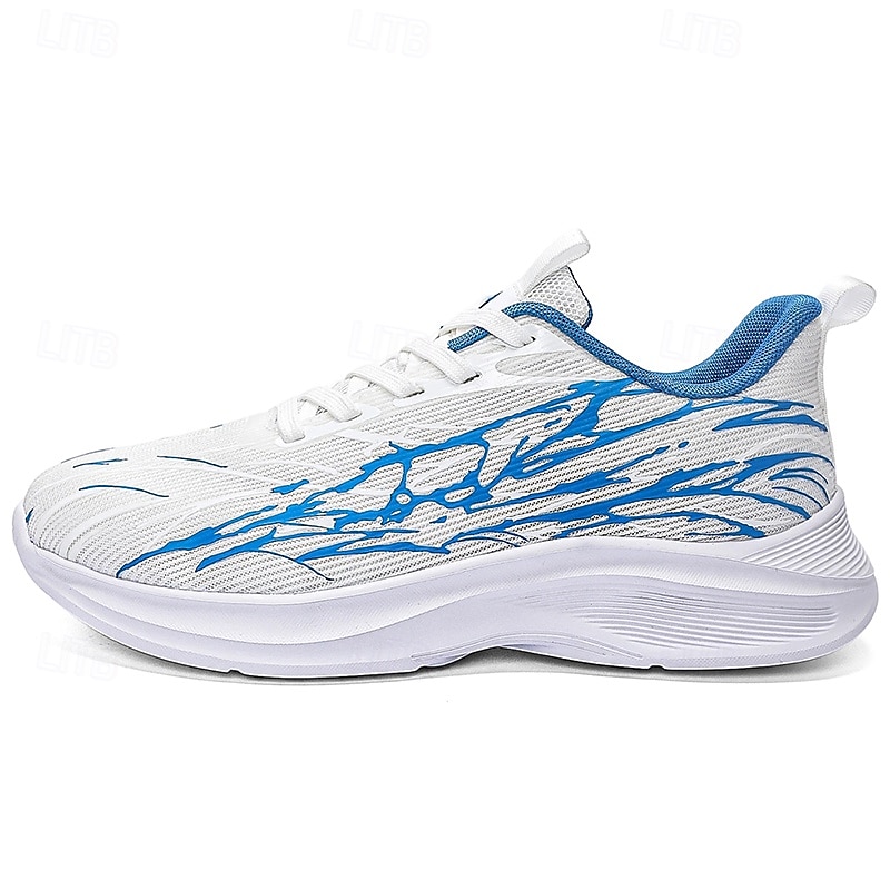 Pantofi sport de alergare albi-albaștri pentru bărbați, pantofi sport cu șireturi, pantofi sport ușori, cu pernă, pentru sală, antrenament, exterior 2026 - $34.99 –P5