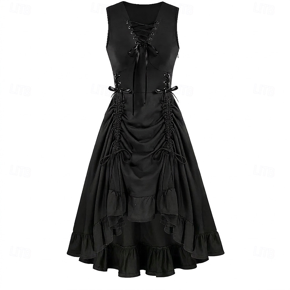 Punk & Gotico Rinascimento Steampunk Vestito Strega Ragazza gotica Tinta unica Costume Per donna Fantasia Stile Steampunk Notte di Valpurga Halloween Carnevale Mascherata Casual Quotidiano Adulti del 2026 a $38.99 –P2