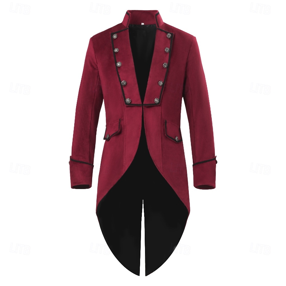 Rétro Vintage Queue-de-pie Manches longues Prince Vampire Gentleman Déguisement Homme Fantaisie Halloween Carnaval Mascarade Foire de la Renaissance LARP Adulte Manteau de 2026 ? $51.99 –P1