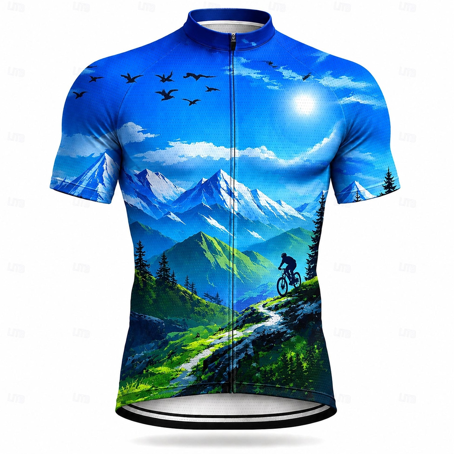 Per uomo Top sottomuta Maglia da Ciclismo Manica Corta Bicicletta Maglia Top con 3 tasche posteriori Resistente ai Raggi UV Asciugatura Rapida Con tasche Cerniera Frontale Gli sport Blu Giallo Viola del 2026 a $28.99 –P9