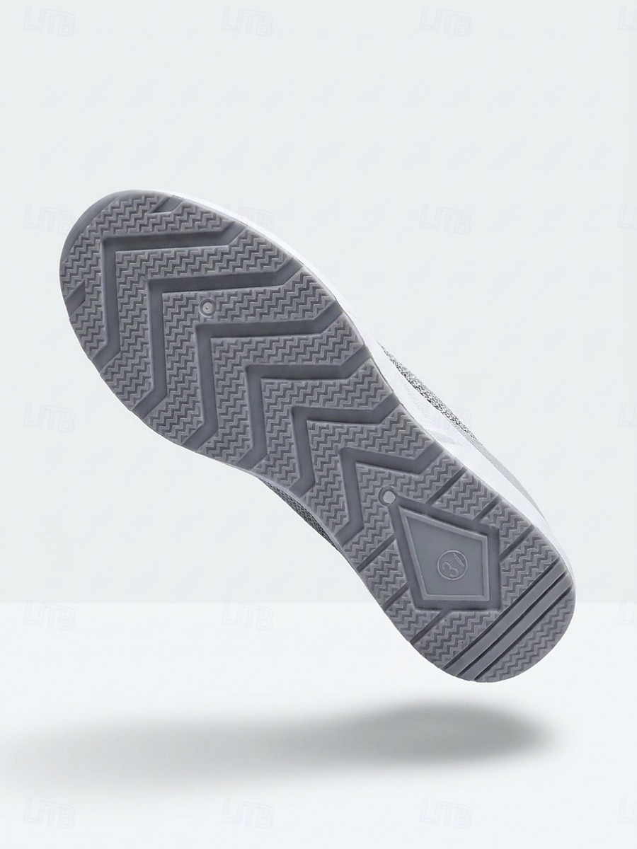Zapatillas de mujer grises transpirables de malla, sin cordones, para caminar: zapatillas ligeras con cuña para viajar, pasear en verano y para uso casual. 2026 - $26.99 –P7