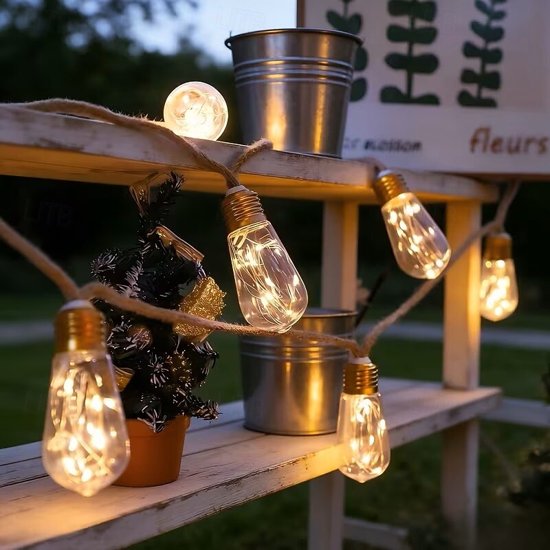 Guirnalda de luces solares de 11,6 m con 25 luces LED para camping, playa, bodas, patios, jardines, caminos, fiestas al aire libre y decoración de paisajes. 2026 - $52.99 –P5
