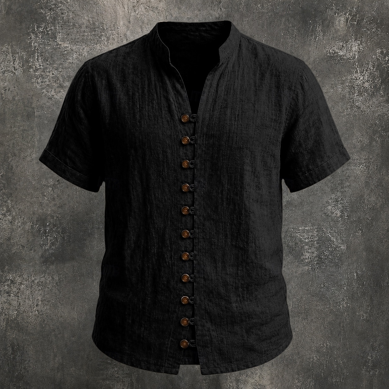 Men Linen Shirt Summer Shirt Beach Wear Button Up Shirt Plain Casual Vacation Black White Pink Sky Blue Short Sleeve Stand Collar Spring & Summer Summer Clothing Apparel Buttons 2026 - $24.99 –P7