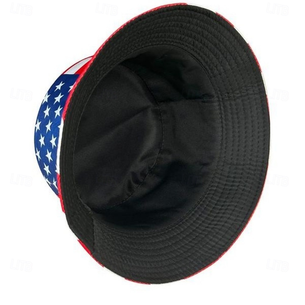 Patriottische Amerikaanse vlag bucket hat, omkeerbare vissershoed voor mannen &Dames opvouwbare zomerzonnehoed met sterren- en strependesign, lichtgewicht outdoor pet voor vissen, wandelen, strand, 2026 - $9.99 –P4