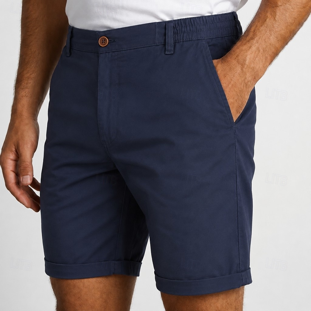 Homme Slacks Robe Short Avec Poches Uni Confort Court Occasionnel Quotidien Extérieur Occasionnel bleu marine Micro-Élastique de 2026 ? $33.99 –P4