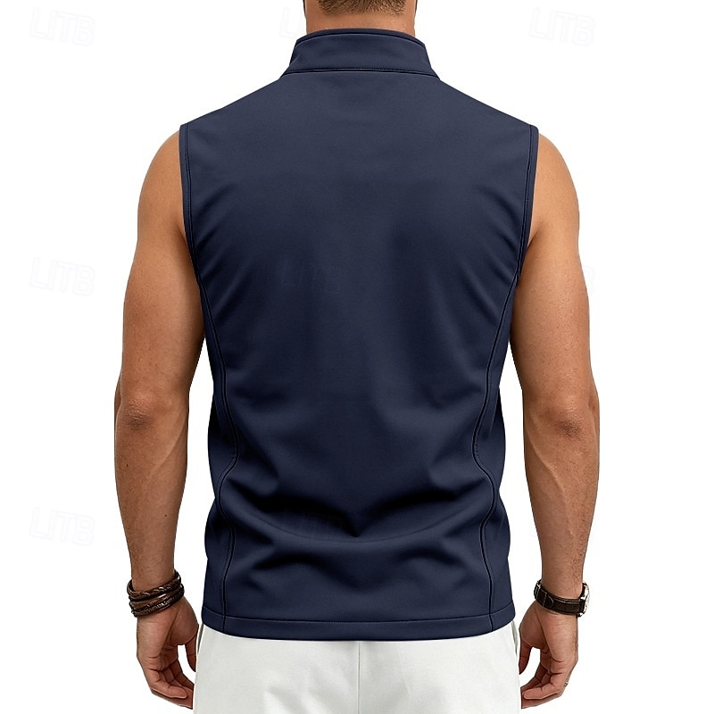 Homme Couleur Unie Gilet de course à pied Veste softshell Débardeur Rembourré Été Printemps Automne Avec Poches Fermeture intégrale Sans manches Séchage Rapide Léger Respirant Salle de sport Pêche de 2026 ? $26.99 –P5