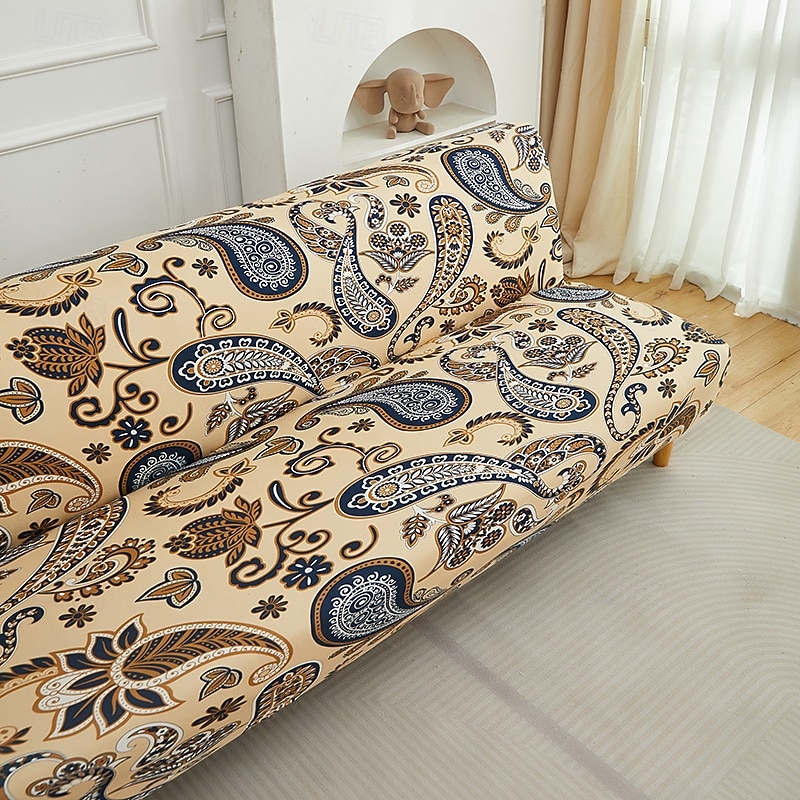 Printed Futon Cover Stretch Sofa Bed Slipcovers Full Twin Queen Size Armless Couch Loveseat Protector Covers with Elastic Bottom for Living Room Bedroom Furniture 2026 - $34.99 –P6