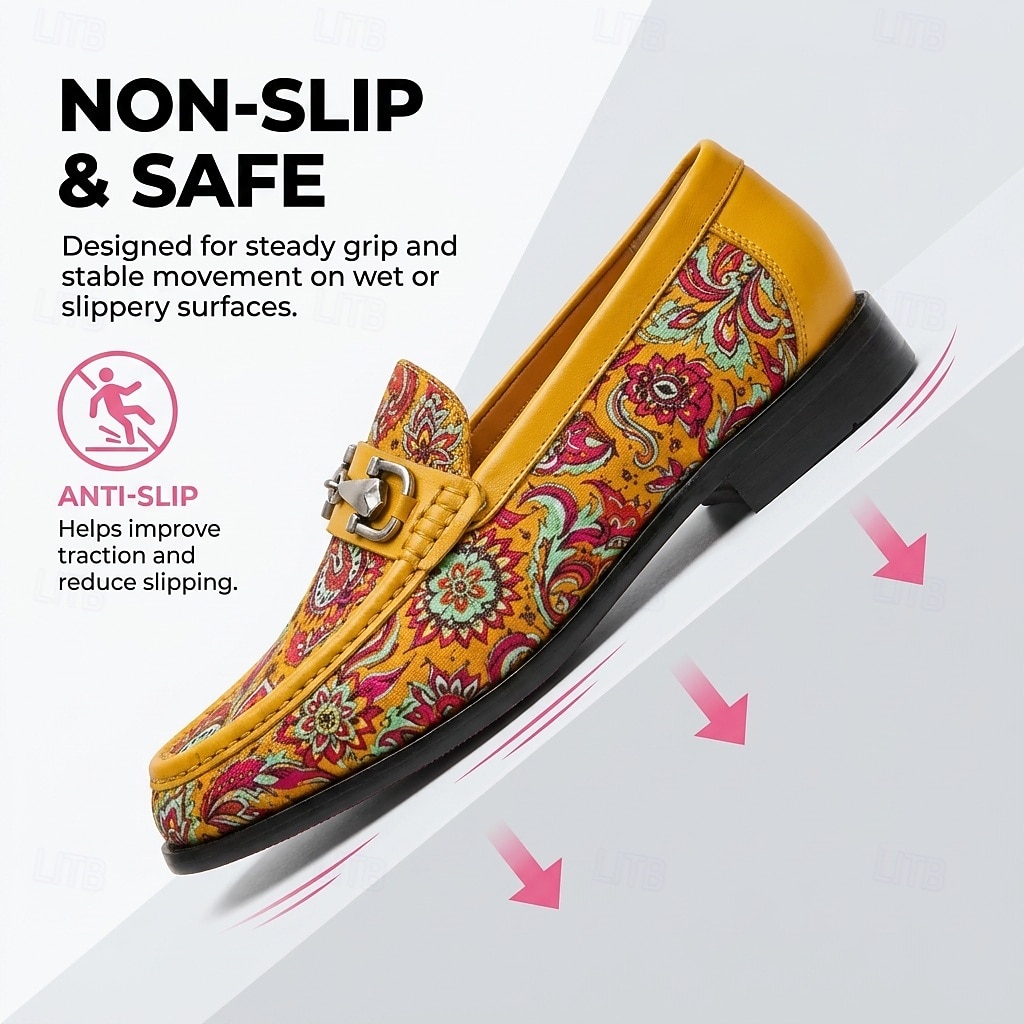 Mocassini da uomo di lusso con motivo paisley e morsetto – scarpe eleganti slip-on in vera pelle per lavoro, matrimoni, feste e per gentiluomini attenti alla moda. del 2026 a $109.99 –P4