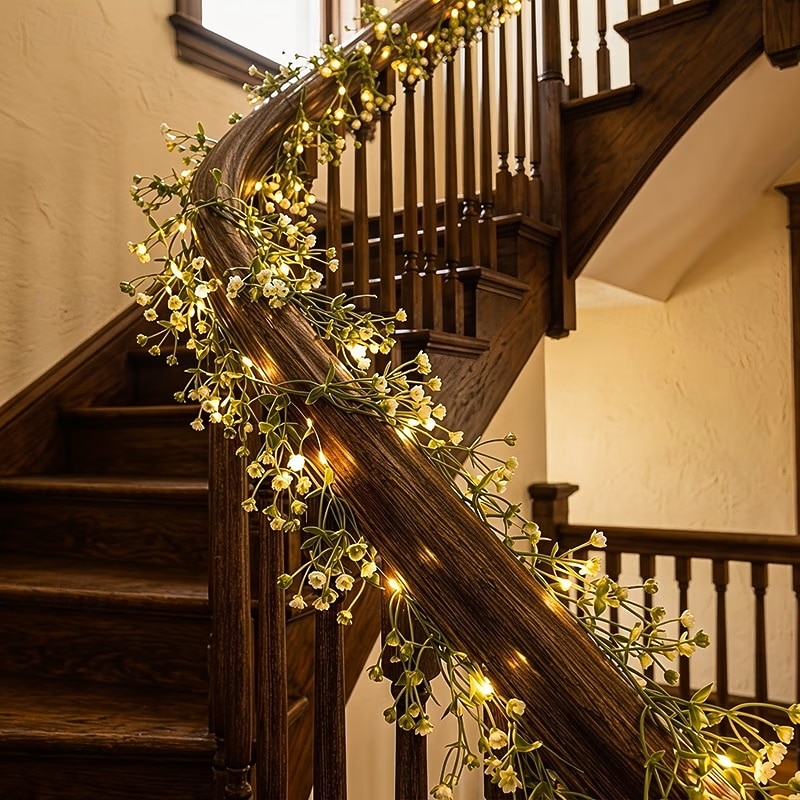 Guirlanda de luzes de fada com flores sintéticas em formato de estrela, 1,8 m, 20 LEDs, ideal para decoração de casamentos, festas, Dia dos Namorados, Natal, ambientes internos e externos, varandas, de 2026 por $14.49 –P7