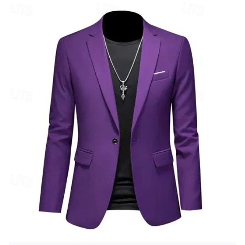 Hommes Veste blazer Occasionnel Quotidien Extérieur Élégant Mode Printemps Toutes saisons Poly Couleur Unie Minimaliste Décontracté / Quotidien Droit 1 bouton veste Rose Claire Kaki clair Noir Blanche de 2026 ? $61.99 –P10