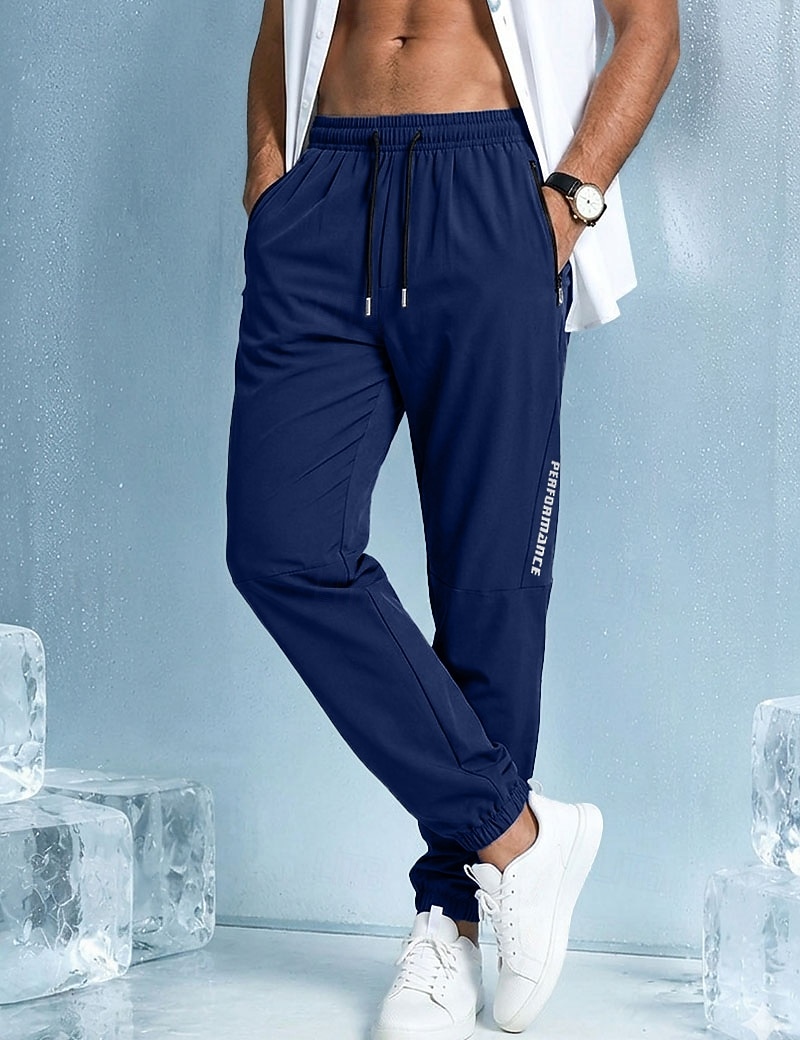 Voor heren Joggingbroeken Broek Vrijetijdsbroek Sneldrogende broek Koelbroek Zak met rits Elastisch manchet Effen Lichtgewicht Ademend Volledige lengte Casual Dagelijks Buiten Modieus Streetwear 2026 - $18.99 –P8