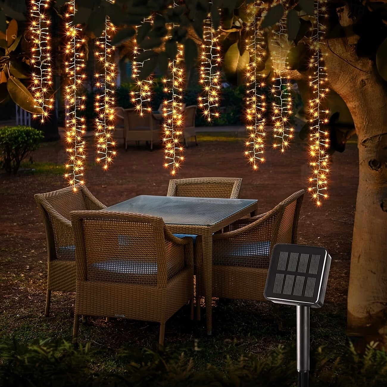 Solcelledrevet lyslenke 6m 200 LED fyrverkeriformet lyslenke med 8 blinkende moduser for hagefester utendørs belysning bryllup terrassedekorasjon 2026 - $25.99 –P2