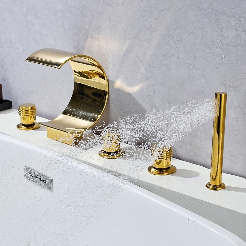 Bathtub Faucet - Retro Vintage Electroplated Roman Tub Ceramic Valve Bath Shower Mixer Taps 2026 - $594.29 –P7