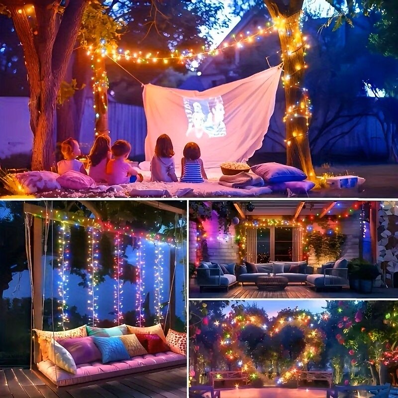 Solcelledrevet lyslenke 6m 200 LED fyrverkeriformet lyslenke med 8 blinkende moduser for hagefester utendørs belysning bryllup terrassedekorasjon 2026 - $25.99 –P10
