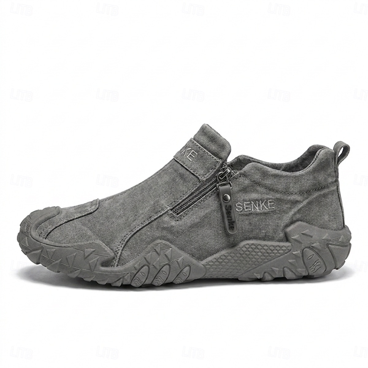 Zapatillas de senderismo grises para hombre: zapatillas ligeras con cremallera lateral para actividades al aire libre, calzado cómodo y antideslizante para senderismo, viajes y aventuras cotidianas. 2026 - $34.99 –P10