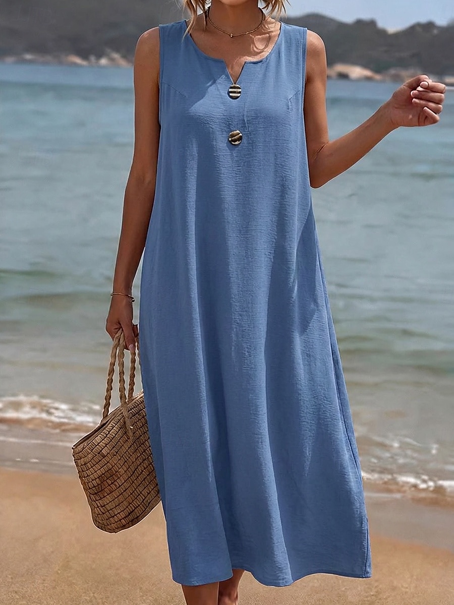 beach vest dress cross border summer neck sleeveless vest hollow beach